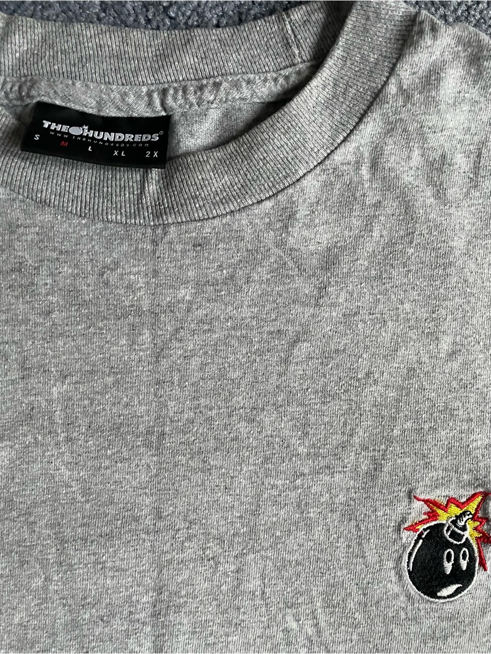 The Hundreds Gray Short Sleeve Tee with Bomb Logo